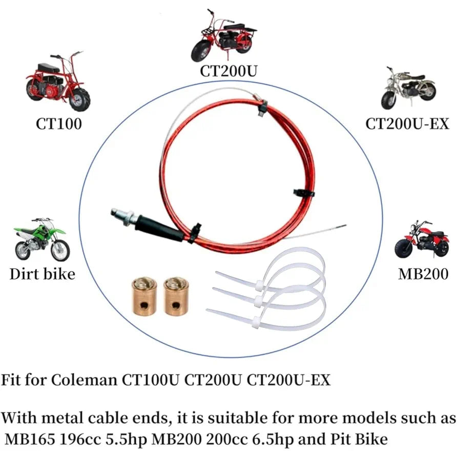 Coleman Mini Bike Parts Throttle Cable Assembly for CT100U CT200U CT200U-EX Trail 200 196CC Predator 212 Kit