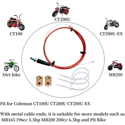 Coleman Mini Bike Parts Throttle Cable Assembly for CT100U CT200U CT200U-EX Trail 200 196CC Predator 212 Kit
